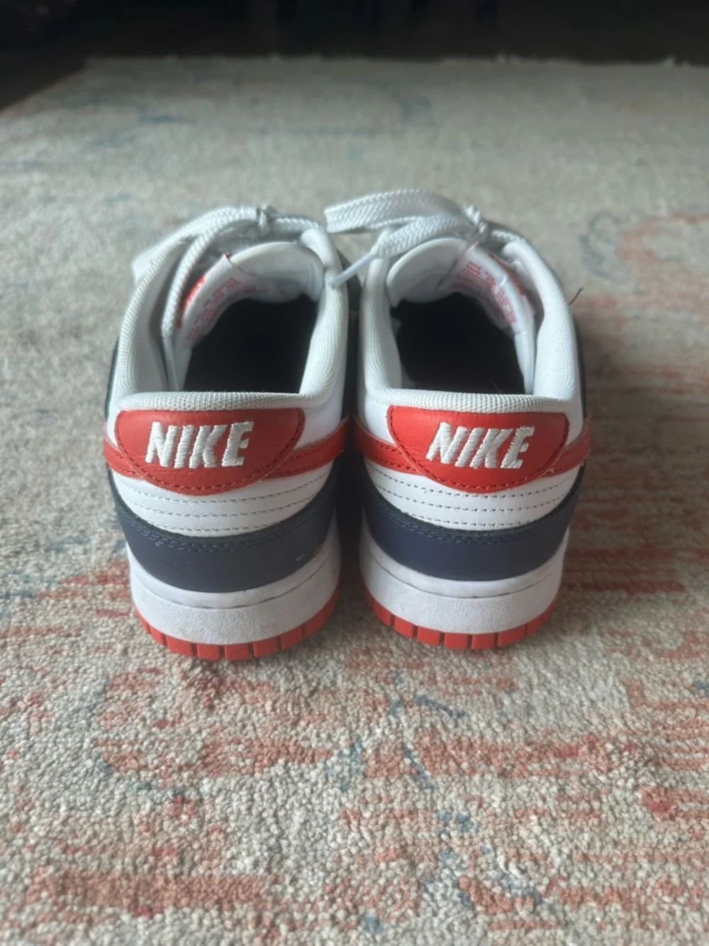 Nike Women's Low Top Sneakers in White, Navy & Red